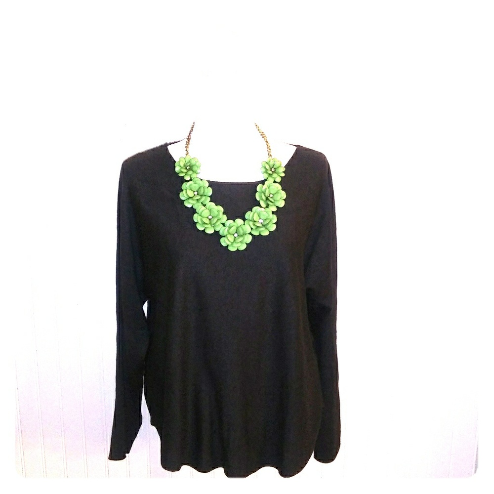 Joan Vass cashmere blend gray sweater